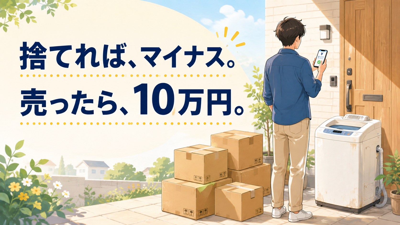 メルカリで引っ越しの不用品を売って10万円になった体験談のアイキャッチ画像